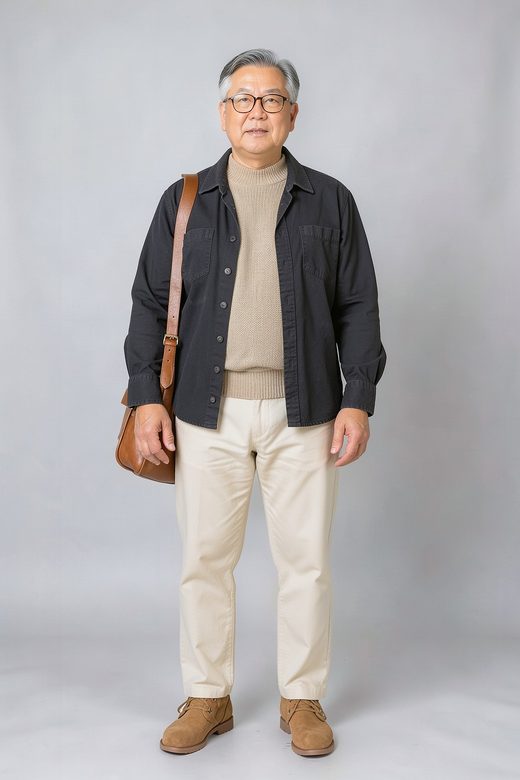 60대에 입힌 같은 코디